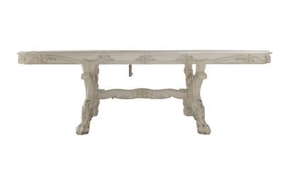 Dresden Elegant Dining Table carved legs wood construction pearl silver finish by HouseOfZazla on Tampa Home & Garden Store
