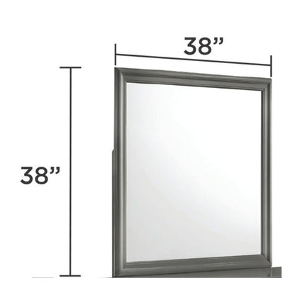 Modern Mirror with Smooth Finish gray metal frame 38x38 inch wall mirror HouseOfZazla on Tampa Home & Garden Store