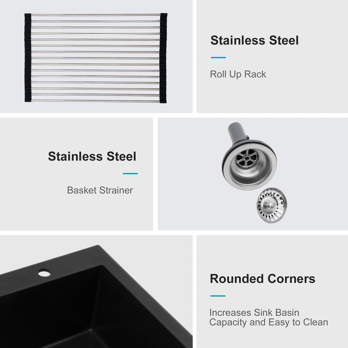 Quartz and Granite Composite Kitchen Sink
