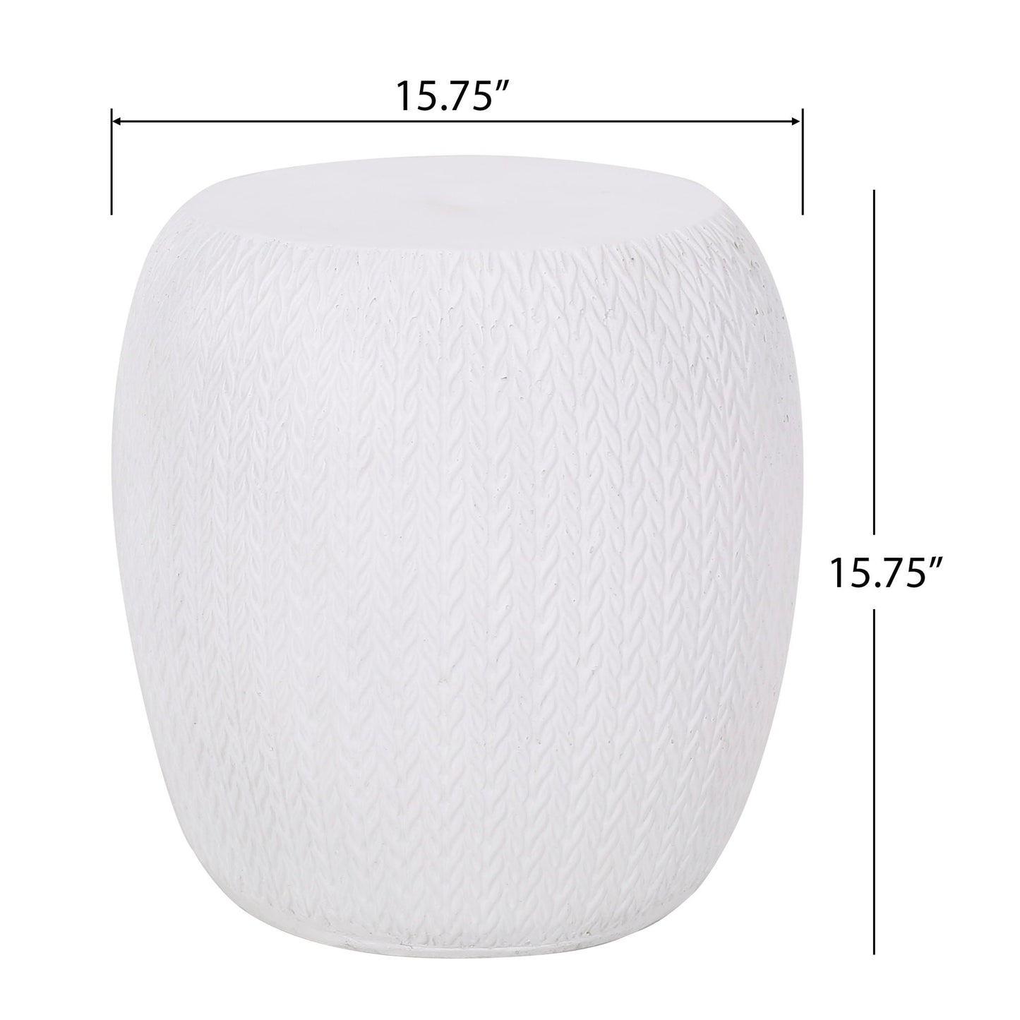 Antique White Concrete Side Table For Patio