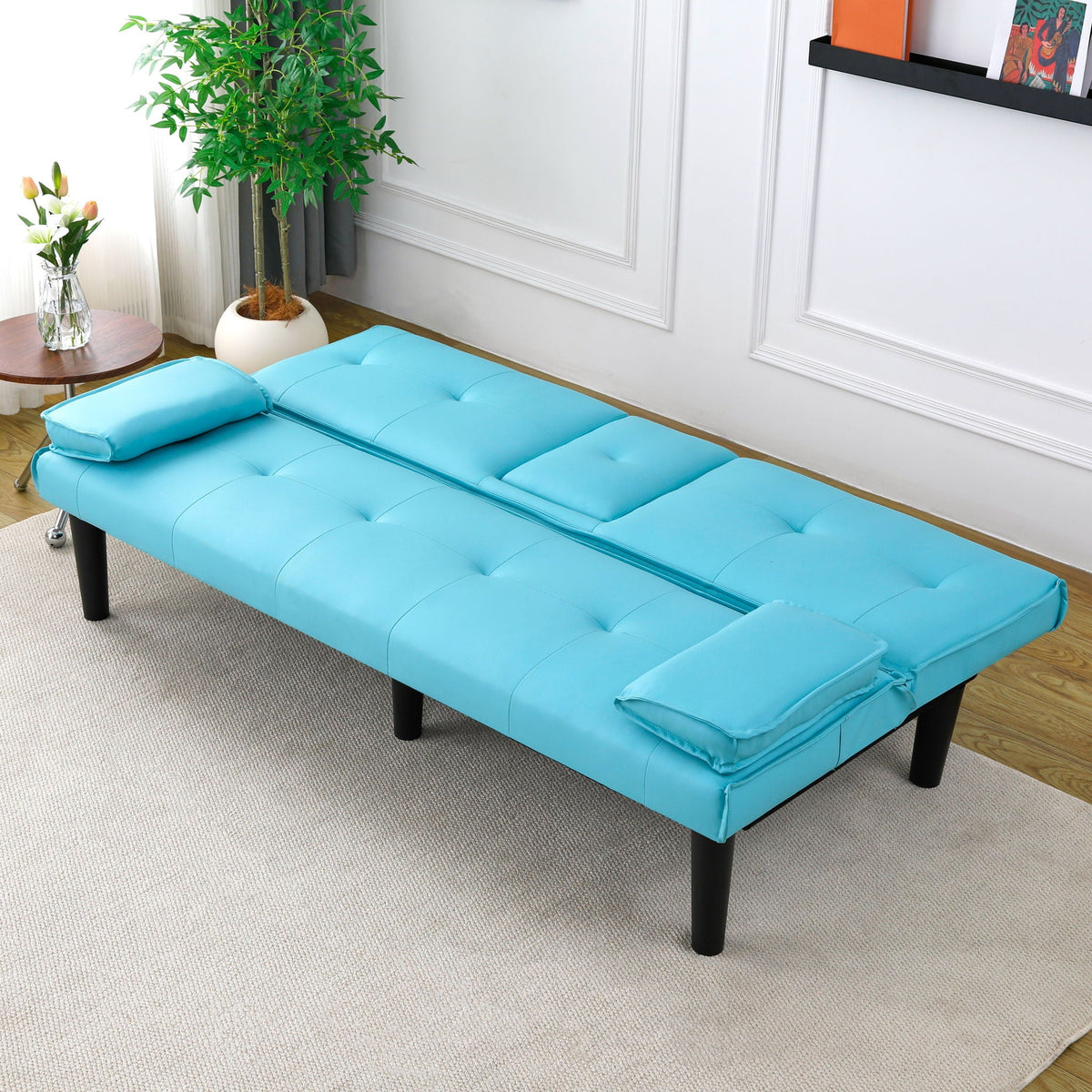 Compact Foldable Sofa Bed and Cup Holder