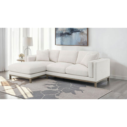 O'Brien left-chaise sectional sofa in sand fabric with slim metal legs on Tampa Home & Garden Store
