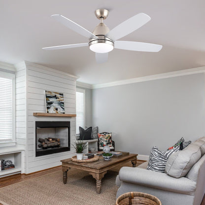 52 in indoor brushed nickel ceiling fan with integrated LED light kit and remote HouseOfZazla on Tampa Home & Garden Store