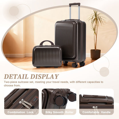 Three-piece ABS luggage set with 14' & 20' spinners and cosmetic case in dark espresso on Tampa Home & Garden Store