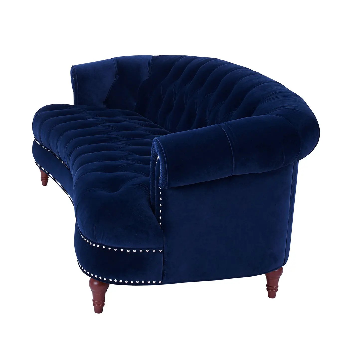 La Rosa Chesterfield tufted sofa blue velvet with nailhead trim by Unique Piece Furniture on Tampa Home & Garden Store
