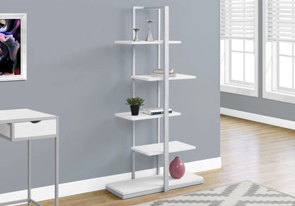 Etageres white and silver five-shelf display unit by Unique Piece Furniture on Tampa Home & Garden Store