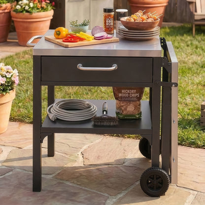 Large Foldable Outdoor Kitchen Cart And Storage