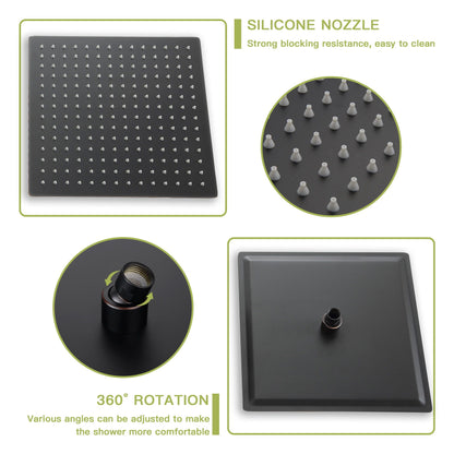 Gray silicone-nozzle shower wall panel with 360° rotation for a dual shower system on Tampa Home & Garden Store