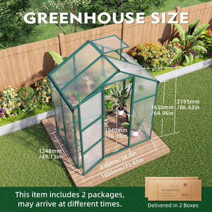 Strong Polycarbonate Walk In Greenhouse and Porch