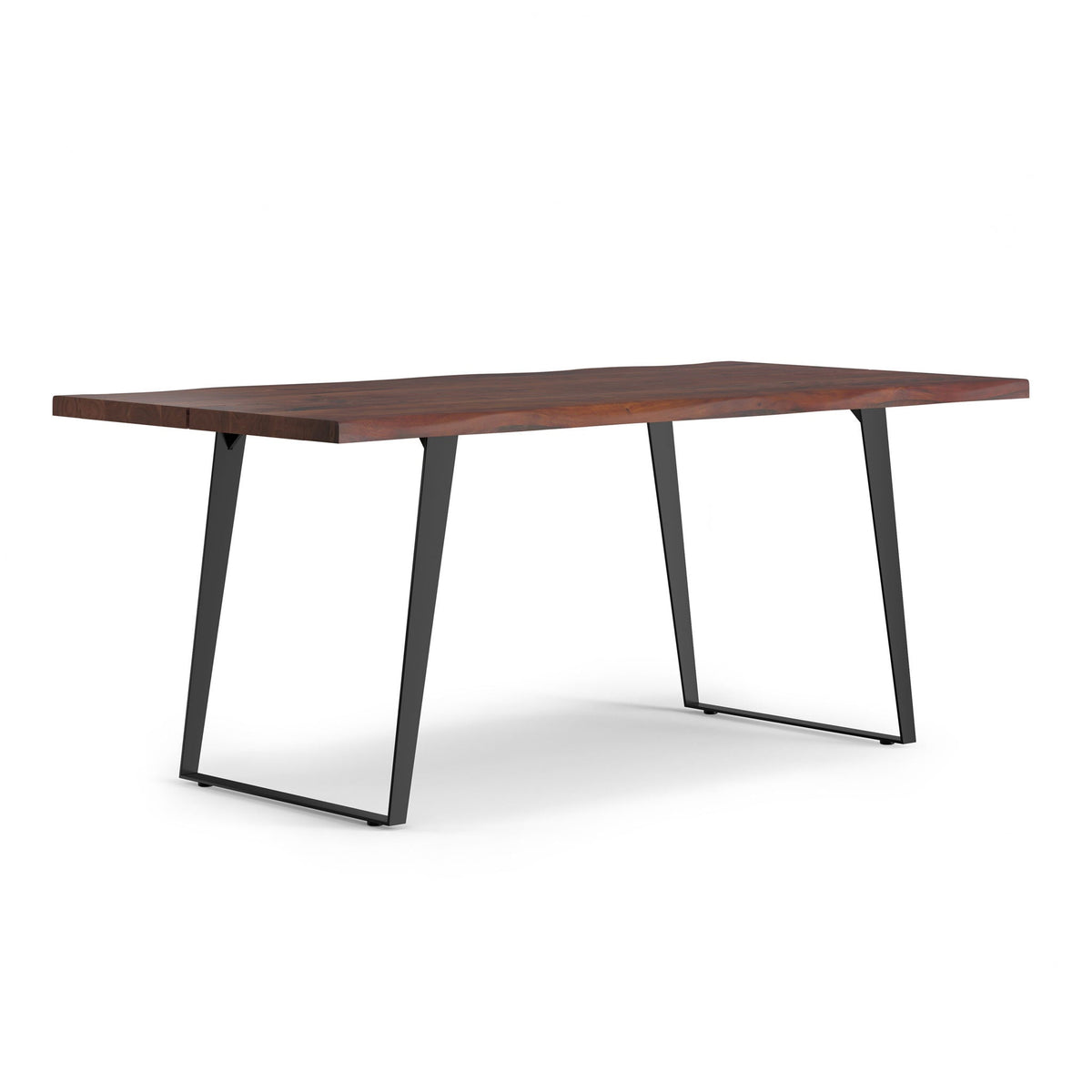 Modern Handcrafted Live Edge Acacia Dining Table dark wood with black metal legs by HouseOfZazla on Tampa Home & Garden Store