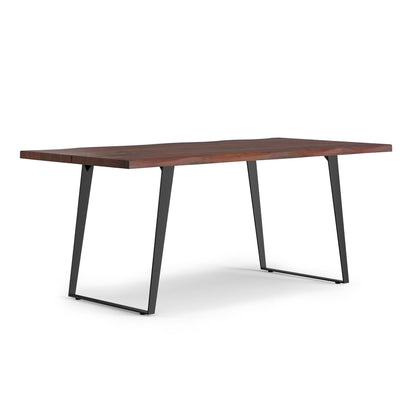 Modern Handcrafted Live Edge Acacia Dining Table dark wood with black metal legs by HouseOfZazla on Tampa Home & Garden Store