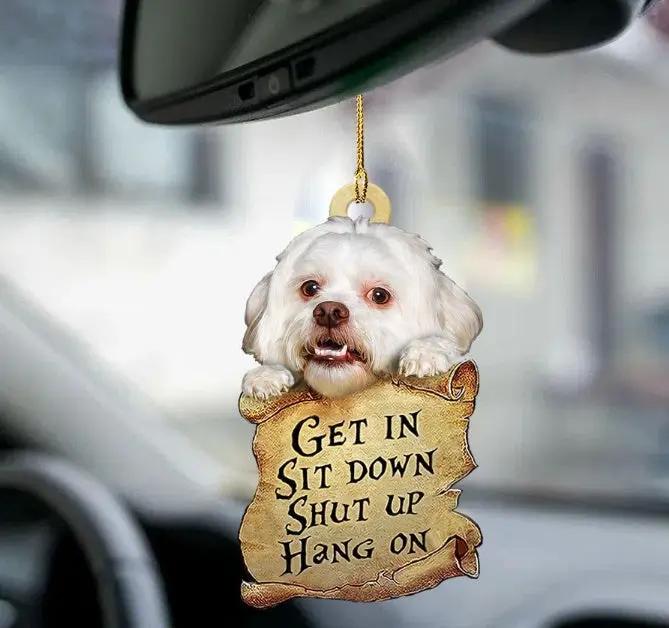 Car Pendant Sleeping Dog Angel Decor Hanging