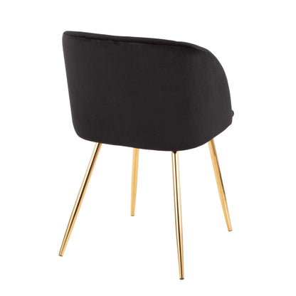 Contemporary Elegant Design Chair Set black padded upholstery with gold legs HouseOfZazla on Tampa Home & Garden Store