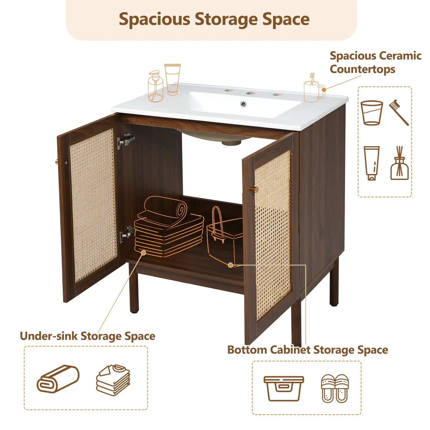 Bathroom Vanity Cabinet With Soft Close Doors