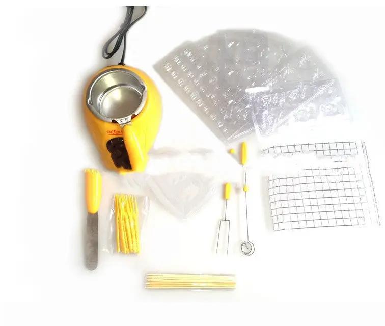 Electric chocolate fondue pot kit yellow unit with pot, skewers and grids for parties on Tampa Home & Garden Store