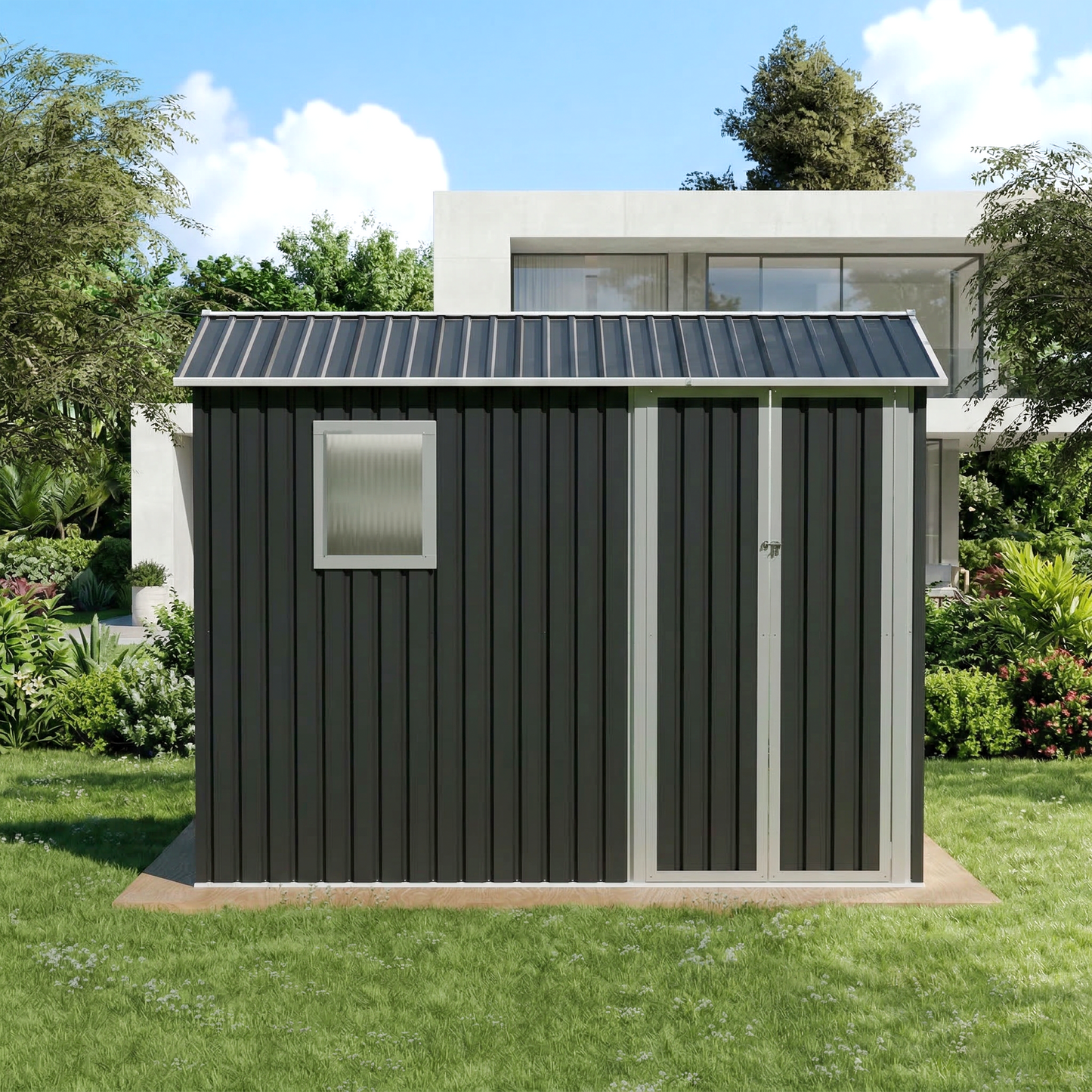 9 X 6 Ft Metal Shed With Window and Storage