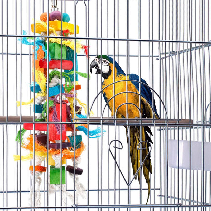 Wooden Color Nibbling Toy for Parrot Bird, colorful rope blocks, Sell My Stuff on Tampa Home & Garden Store