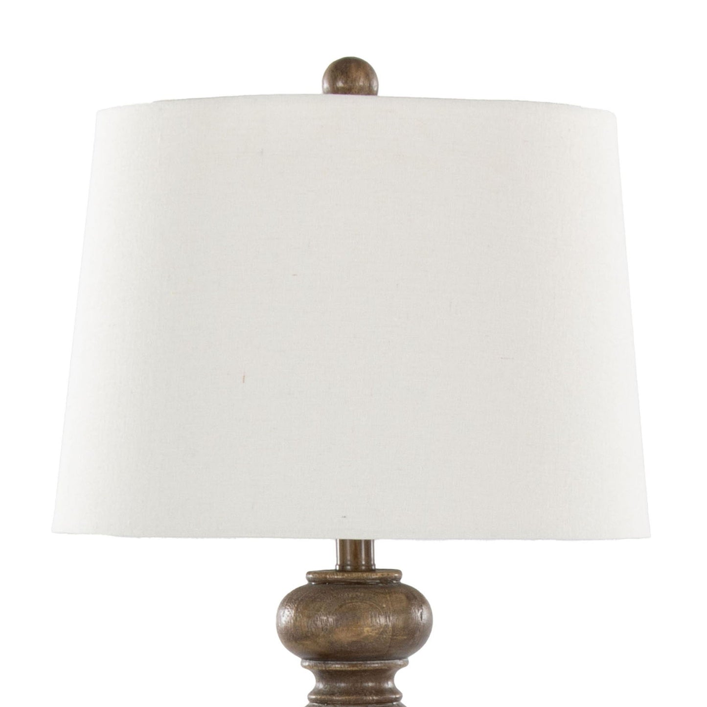 Peppa Contemporary Table Lamp set of 2 with beige shade and brown wooden base by HouseOfZazla on Tampa Home & Garden Store