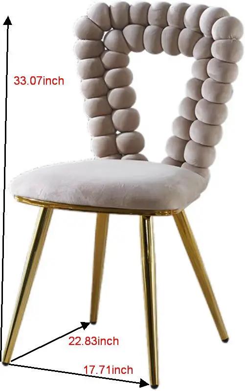 Modern Chair With Iron Tube Legs and Cushions
