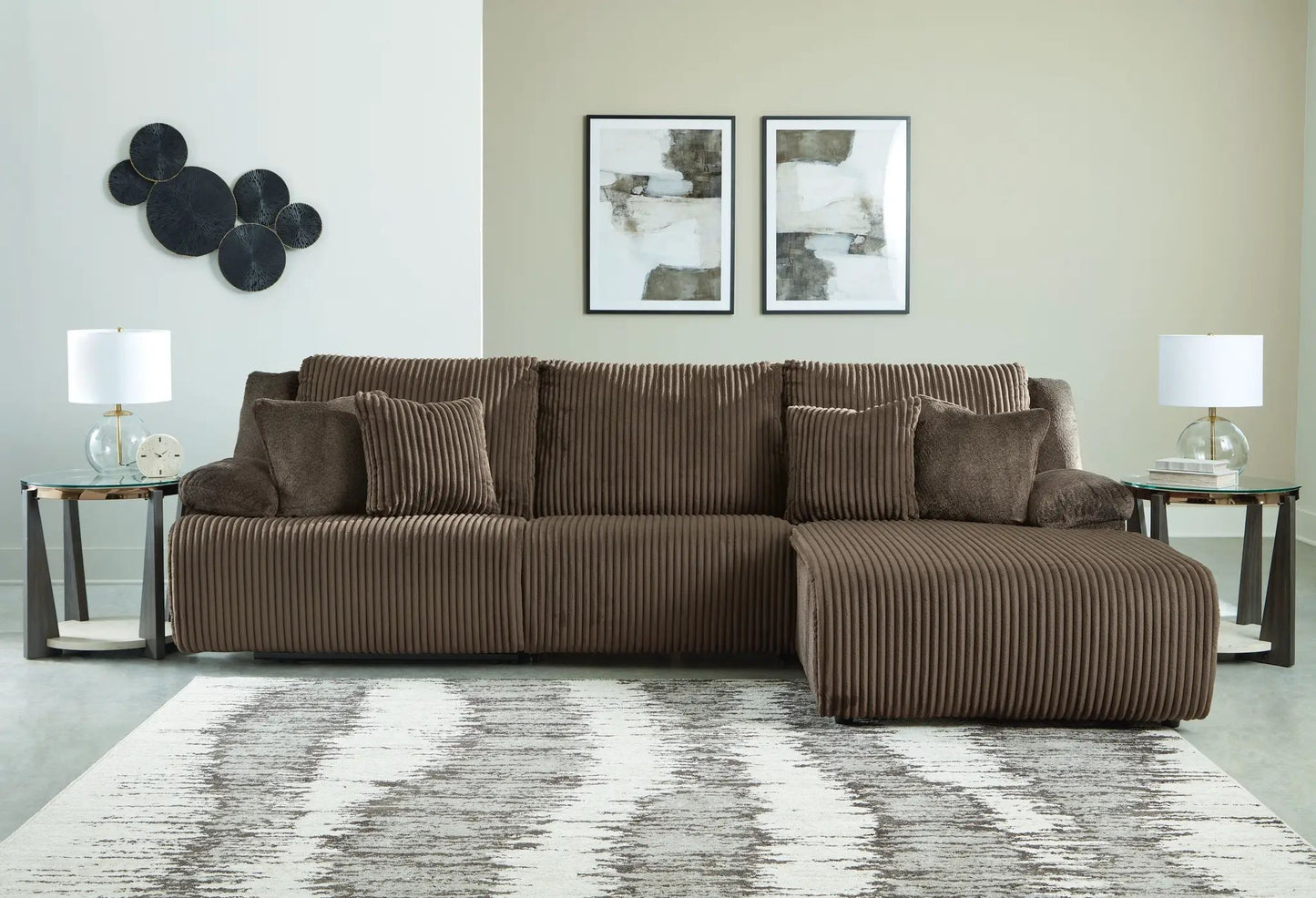 Top Tier Corduroy Reclining Sectional with Chaise