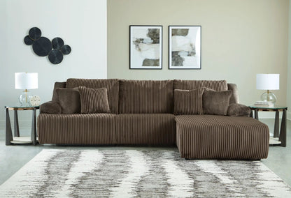 Top Tier Corduroy Reclining Sectional with Chaise