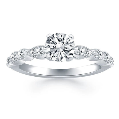 14k white gold diamond engagement ring with round center diamond and twisted band by Bids.com on Tampa Home & Garden Store