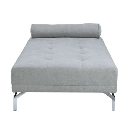 Quenti Velvet Sofa Bed In Gray With Pillow