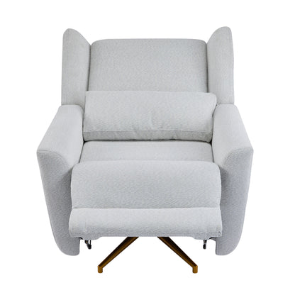 Power recliner chair with 360° swivel, gray fabric upholstery and gold-tone legs HouseOfZazla on Tampa Home & Garden Store