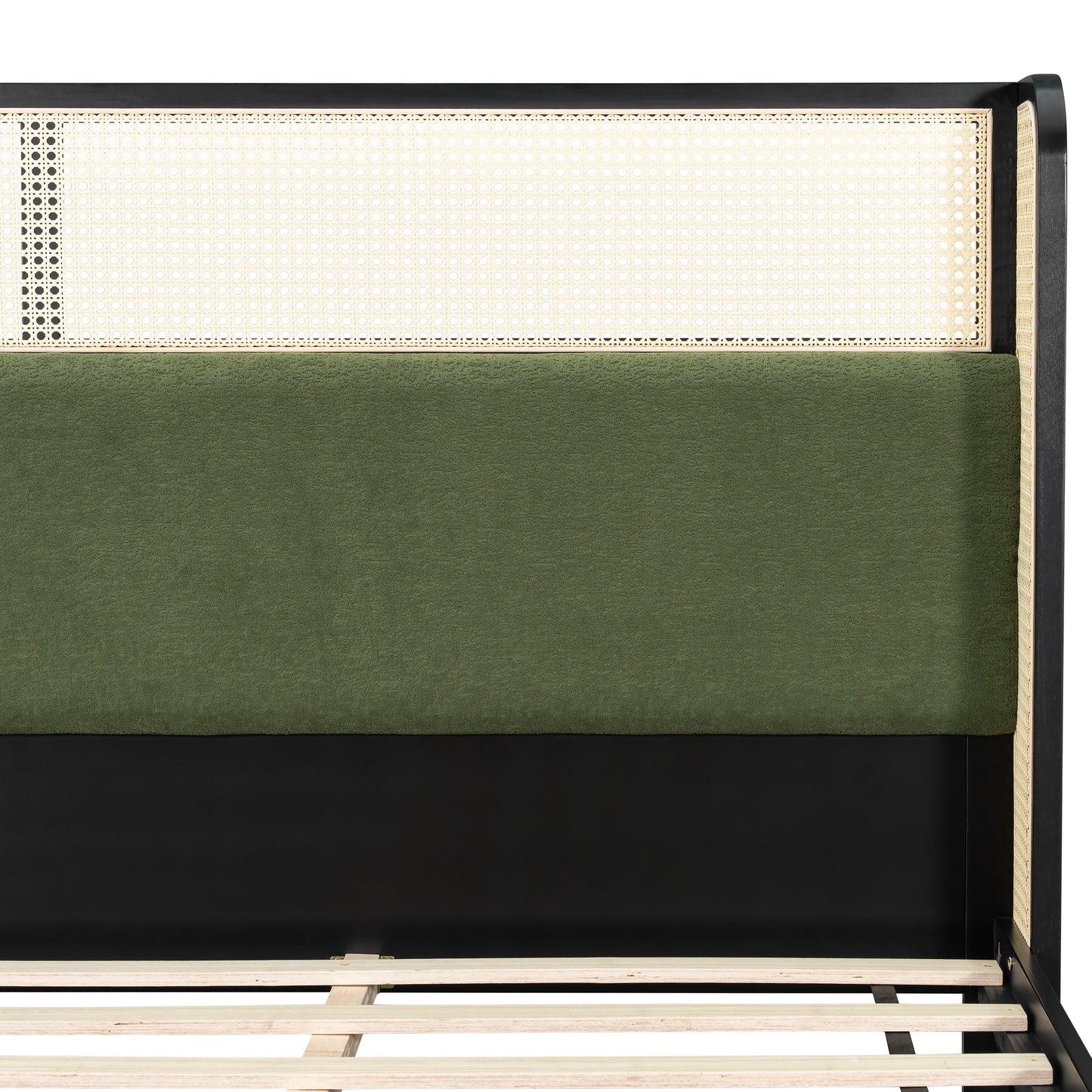 Sleek King Size Black and Green Bed Frame