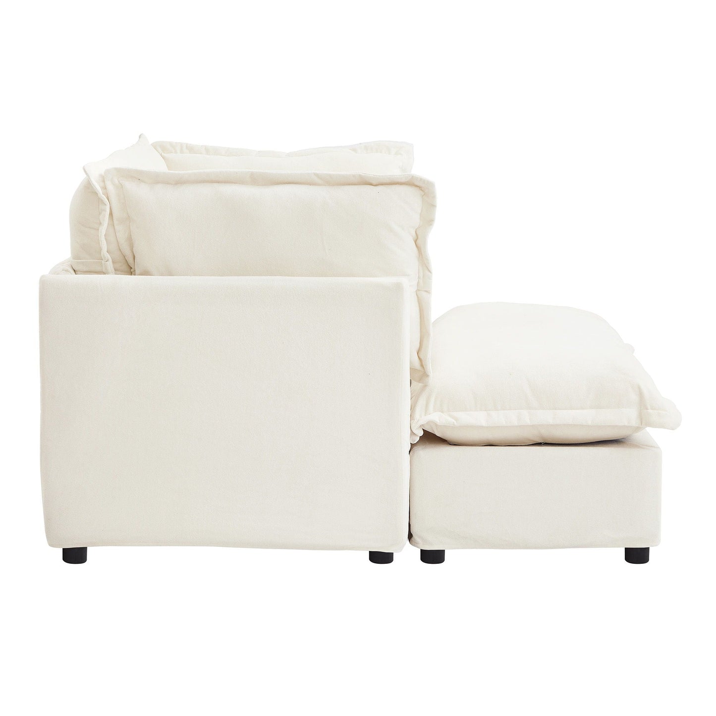 Modern Fabric Armchair with a Movable Ottoman