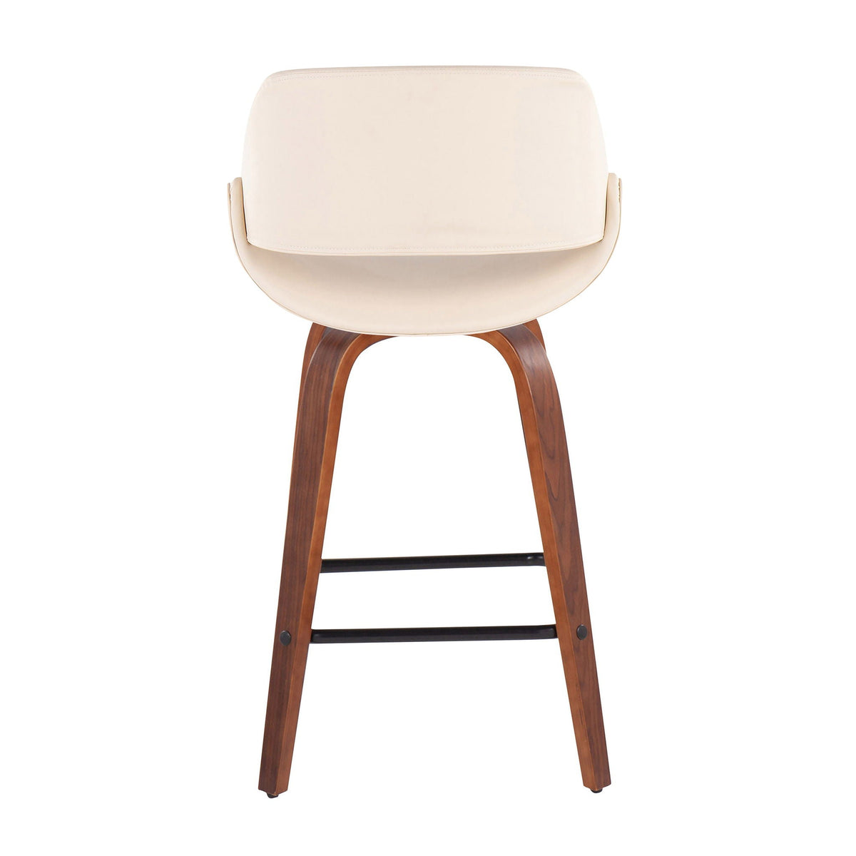 Fabrico counter stools with cream upholstery and sculpted wooden legs, set of 2 on Tampa Home & Garden Store