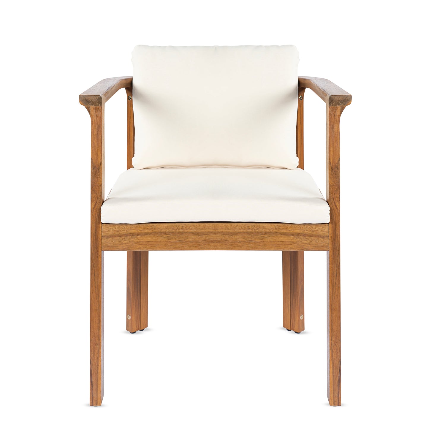 Set of 2 Curved Acacia Wood Outdoor Chairs