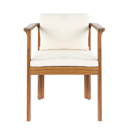 Set of 2 Curved Acacia Wood Outdoor Chairs