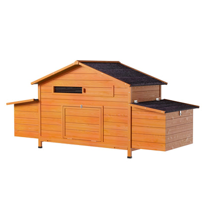 Large Wooden Chicken Coop with 2 Nesting Boxes