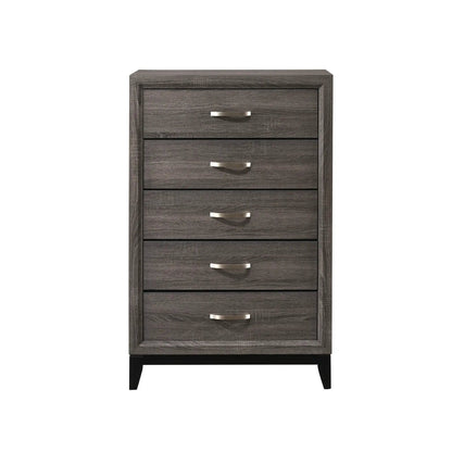 Contemporary 5 Drawer Tall Chest with Finish