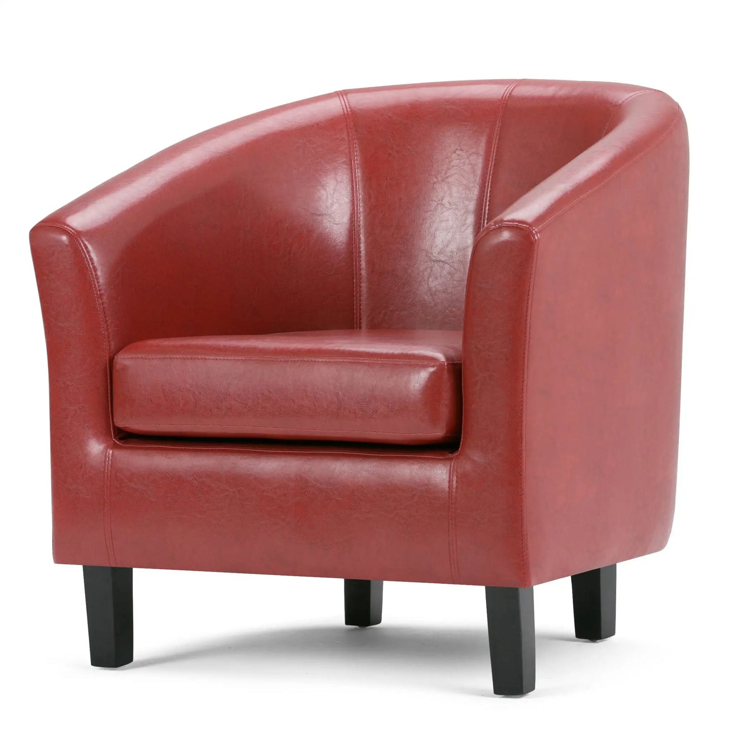 Austin Transitional Tub Chair red leather arm chair by Unique Piece Furniture on Tampa Home & Garden Store