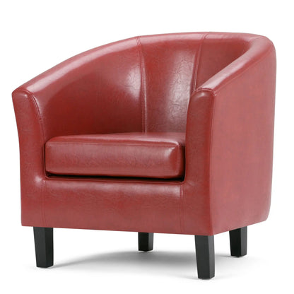 Austin Transitional Tub Chair red leather arm chair by Unique Piece Furniture on Tampa Home & Garden Store