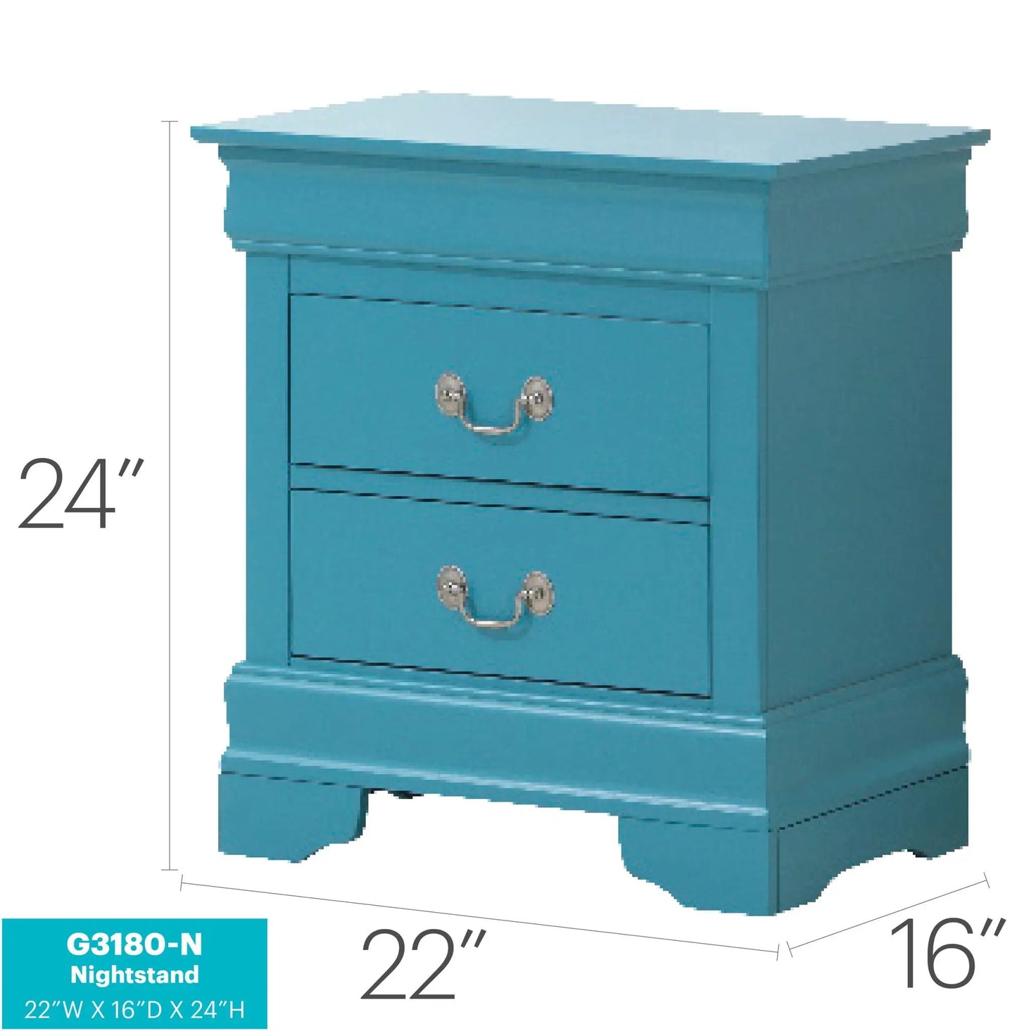 Louis Philippe Nightstand in Wood Veneer