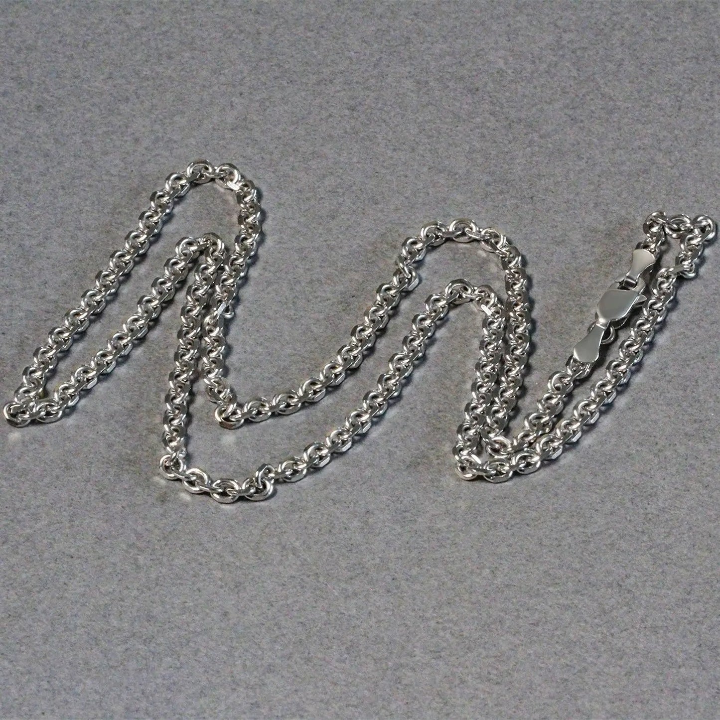 Cable link chain necklace, 14k white gold, diamond-cut, 2.90 mm, lobster clasp, two shown on Tampa Home & Garden Store