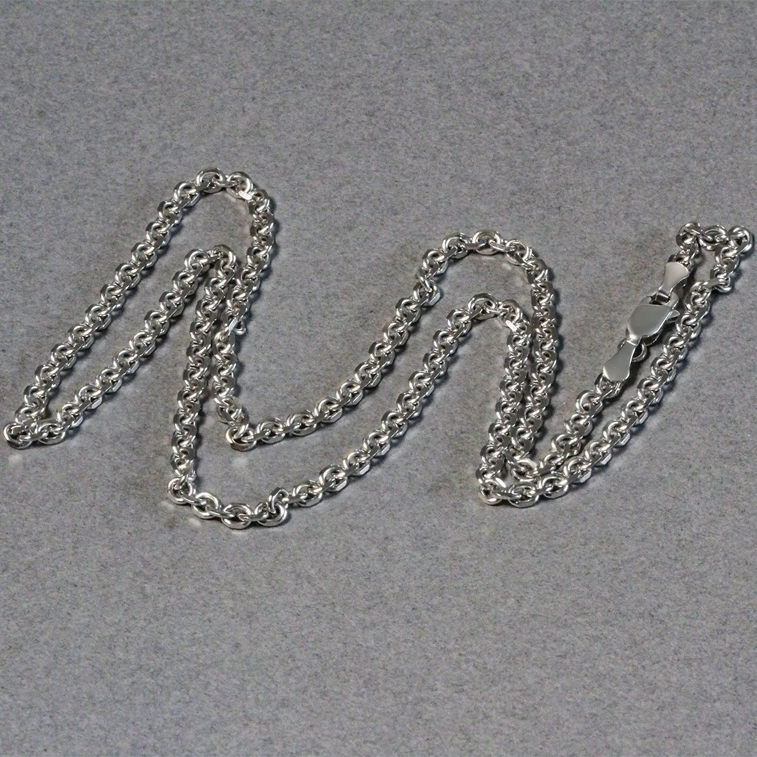 Cable link chain necklace, 14k white gold, diamond-cut, 2.90 mm, lobster clasp, two shown on Tampa Home & Garden Store