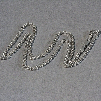 Cable link chain necklace, 14k white gold, diamond-cut, 2.90 mm, lobster clasp, two shown on Tampa Home & Garden Store