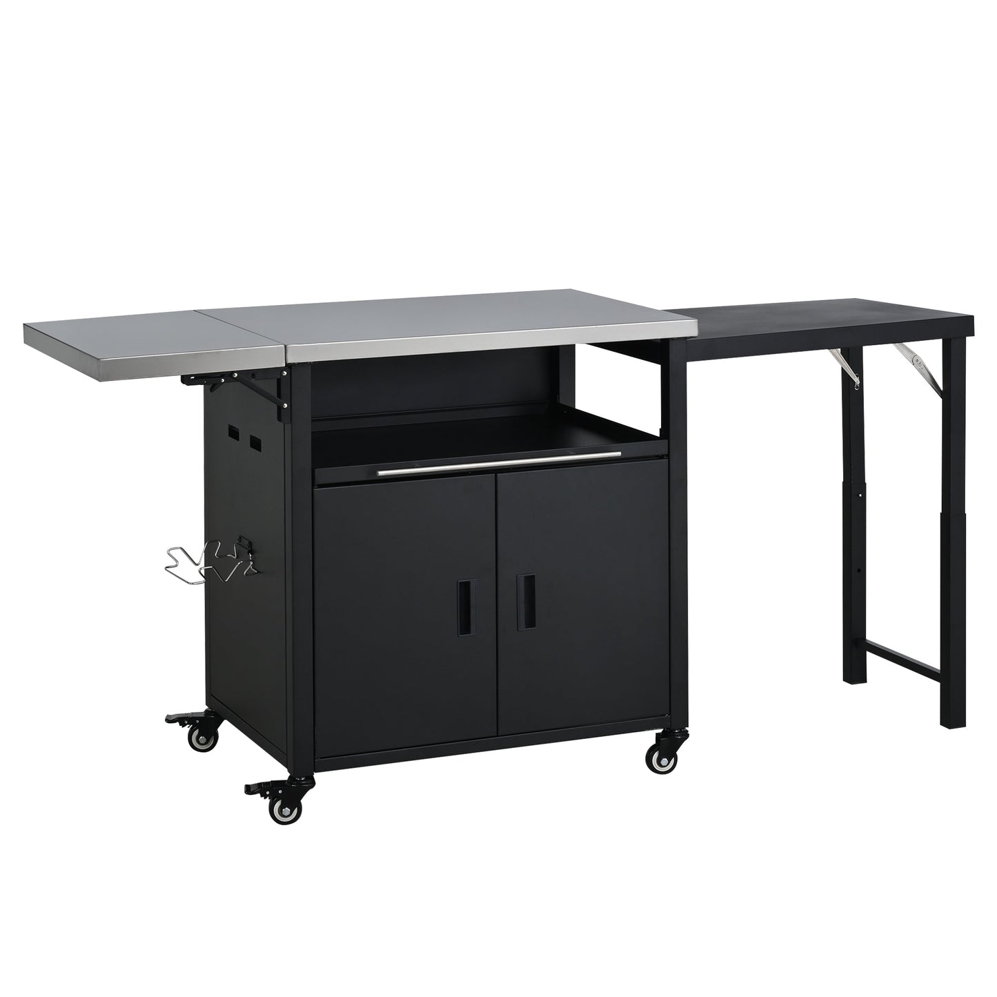 Foldable Outdoor Grill Cart and Prep Table