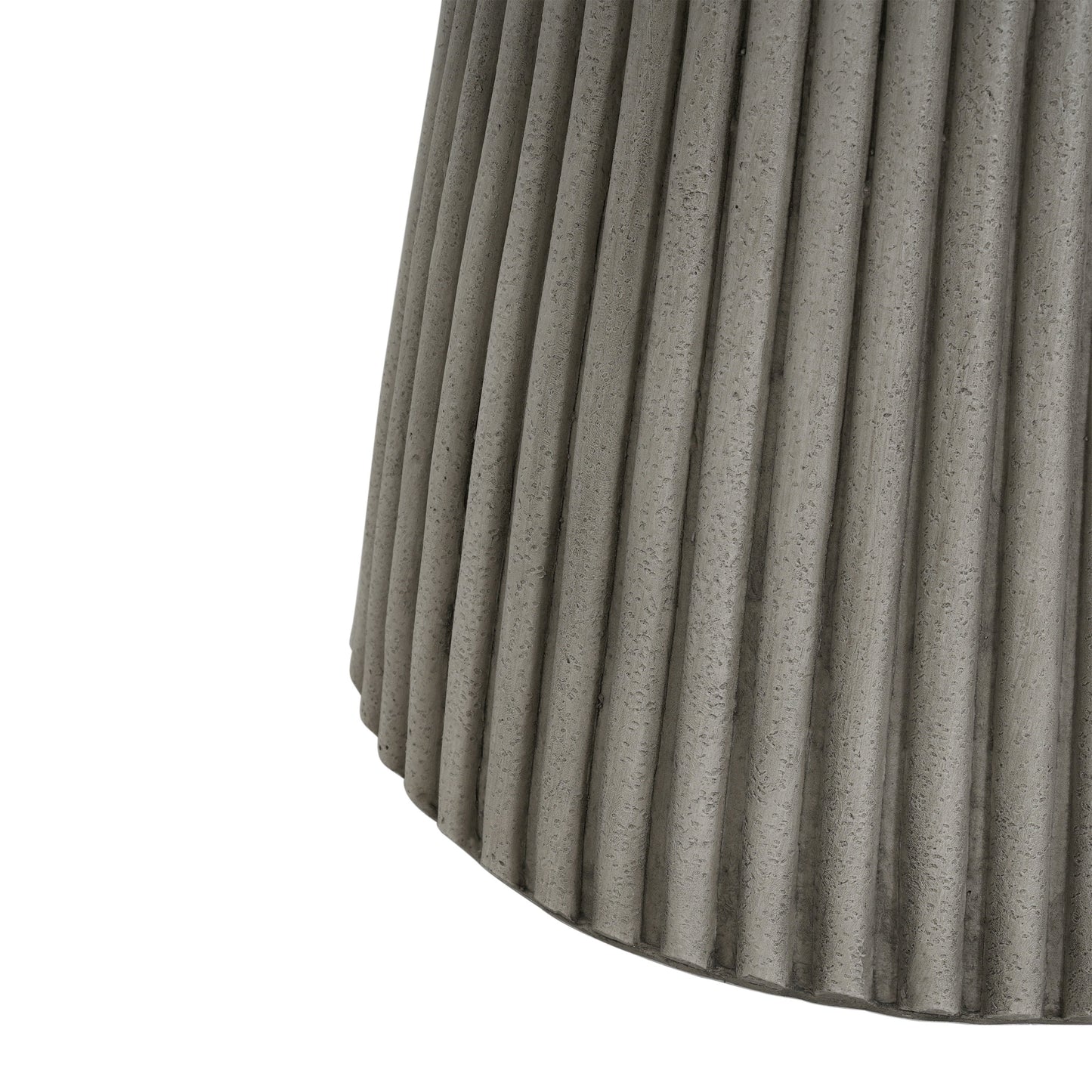 Outdoor Lightweight Concrete Side Table grey ribbed texture HouseOfZazla on Tampa Home & Garden Store