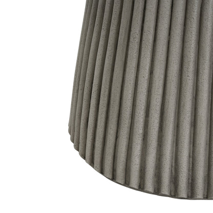 Outdoor Lightweight Concrete Side Table grey ribbed texture HouseOfZazla on Tampa Home & Garden Store