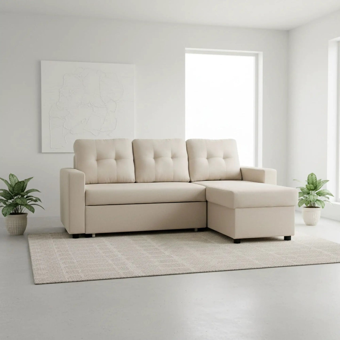 Convertible L Shaped Sectional Sleeper Sofa Bed