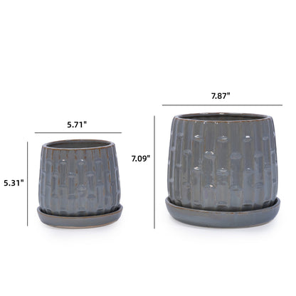 Handmade Ceramic Garden Pot and Planter Set