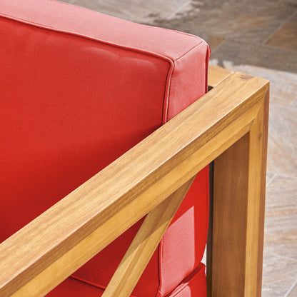 Brava Mid-Century Modern Club Chair red water-resistant cushions outdoor arm chair HouseOfZazla on Tampa Home & Garden Store