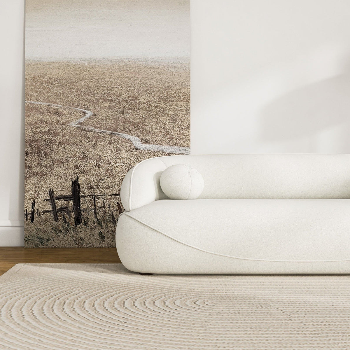 Andrew Soft Boucle Sofa and Mid Century Design