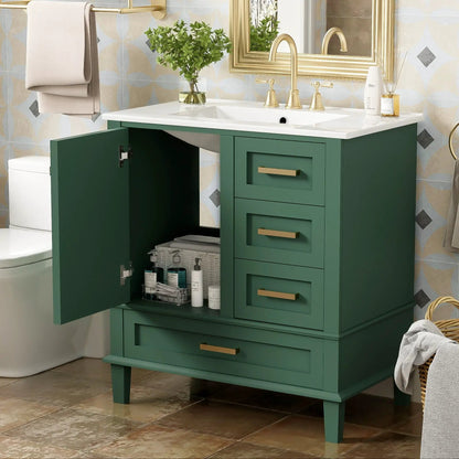 Bathroom Vanity With Sink Solid Wood Cabinet