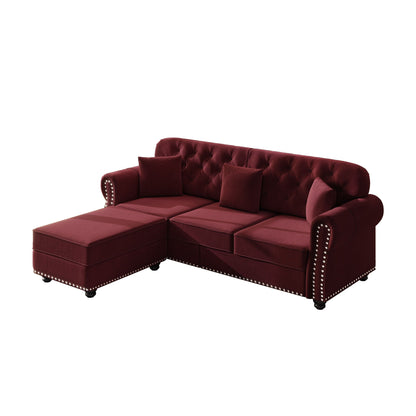 Modern Upholstered 3 Seater Sofa Set and Ottoman